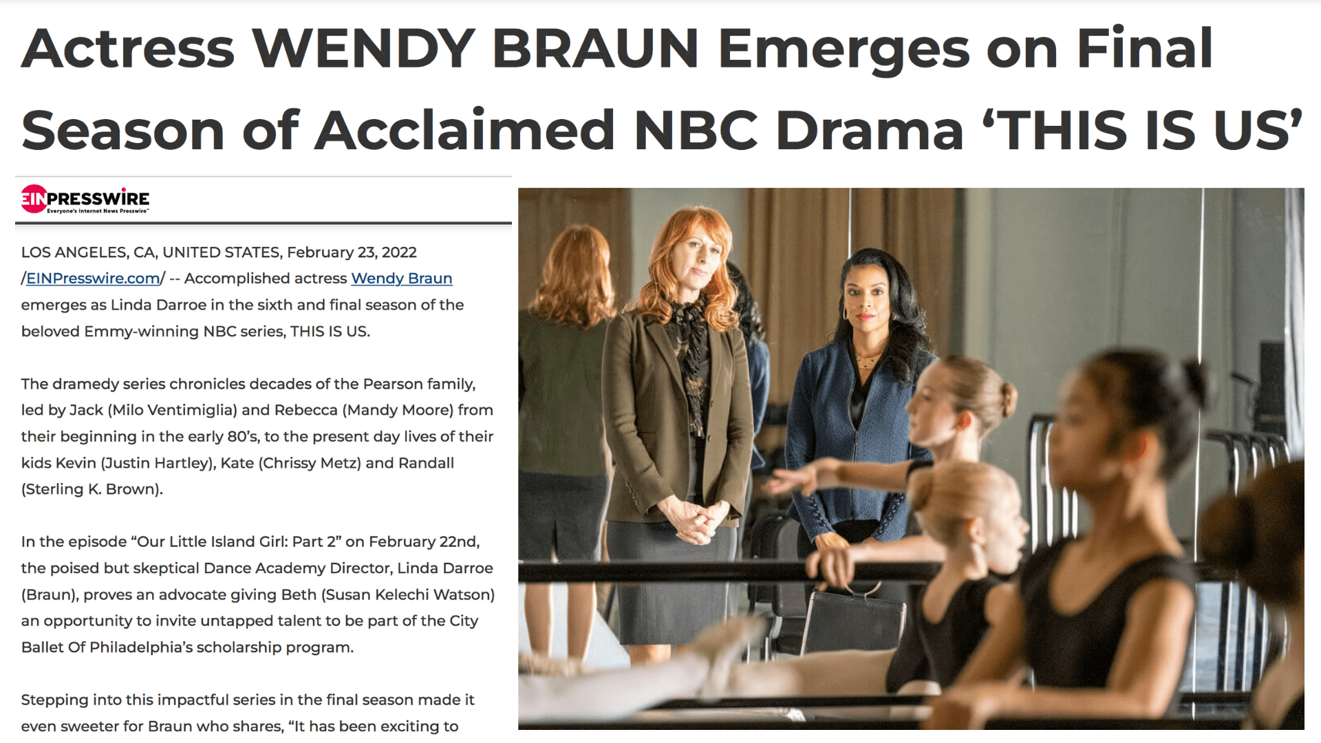 4 Things I Did To Book "This Is Us" - Scene in This is Us with Actress WENDY BRAUN